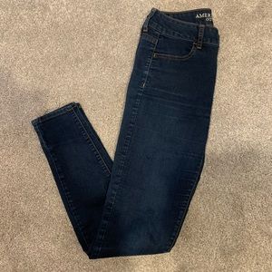 AEO super stretch high rise dark wash jeans